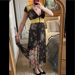 Free People Crazy Feels Chiffon Button MIDI Dress